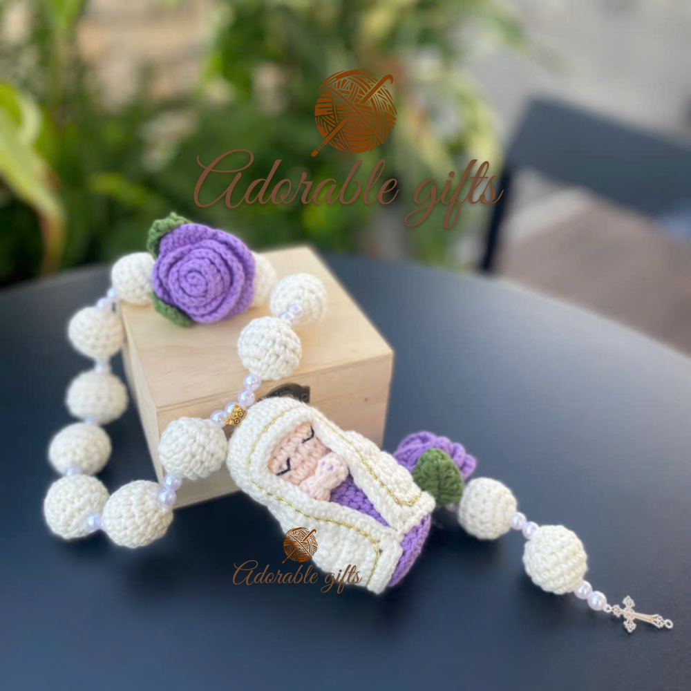 Catholic Personalized Handmade Crochet Rosary with Custom Name Beads – A Thoughtful Gift of Faith and Devotion (Copy)