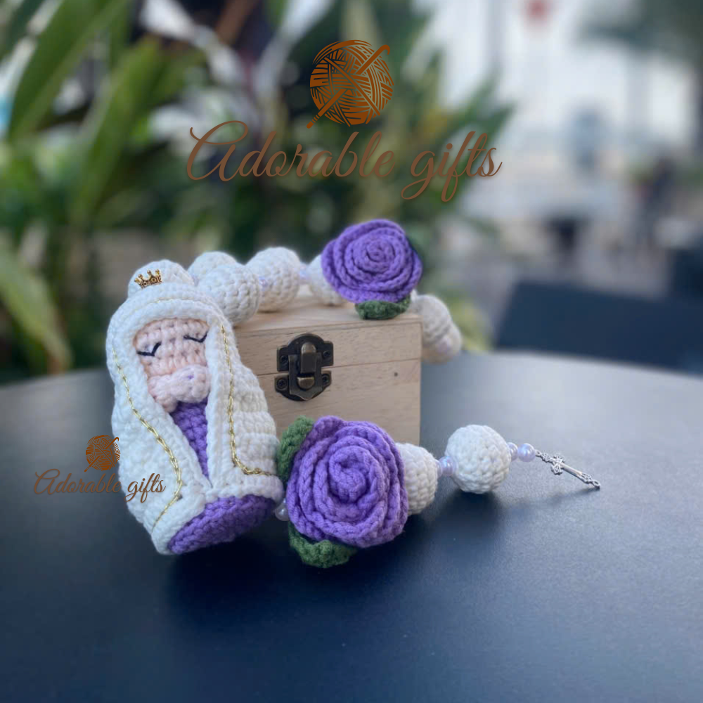Catholic Personalized Handmade Crochet Rosary with Custom Name Beads – A Thoughtful Gift of Faith and Devotion (Copy)