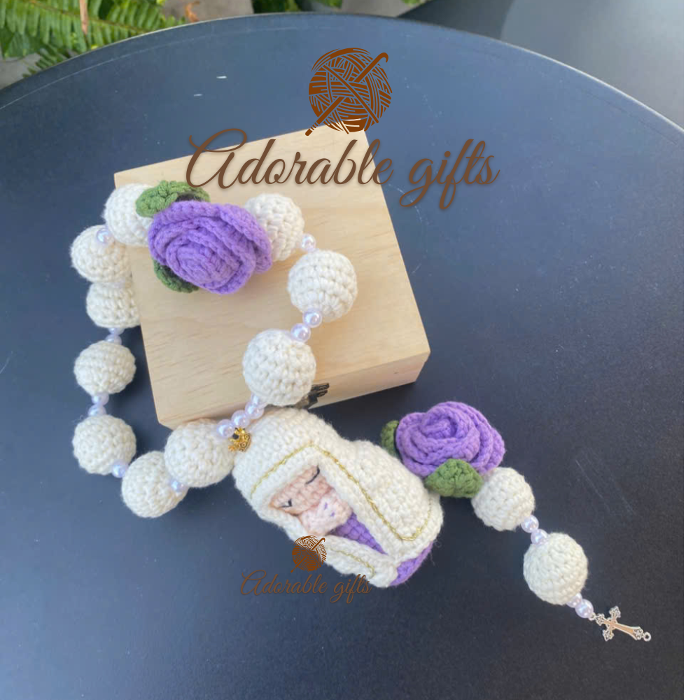 Catholic Personalized Handmade Crochet Rosary with Custom Name Beads – A Thoughtful Gift of Faith and Devotion (Copy)
